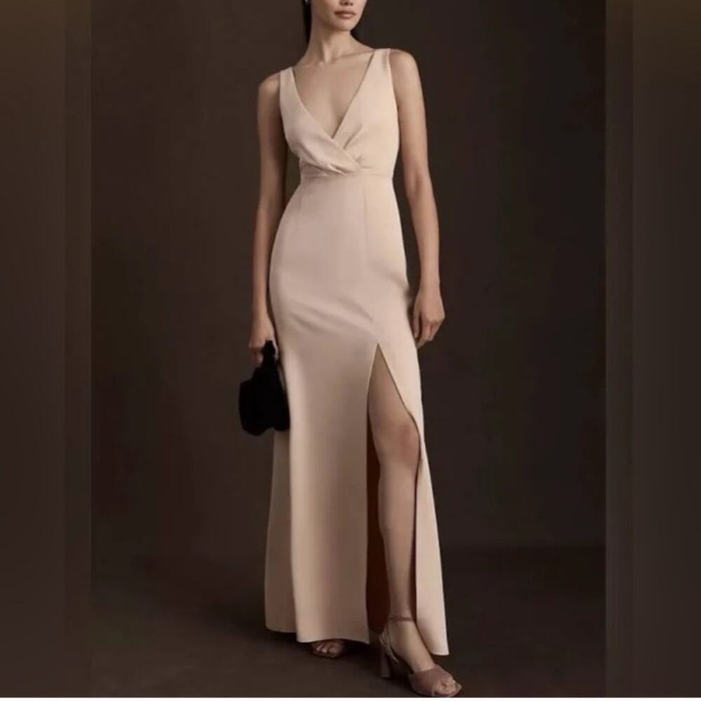 Anthropologie BHLDN Women’s Piper Maxi Dress in Champagne Cream Off White Sz 14